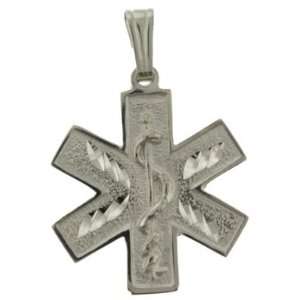  0.925 Sterling Silver Star Medical Pendant: Jewelry