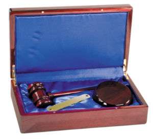 Rosewood Piano Finish Gavel Directors Set w/ Gift Box  