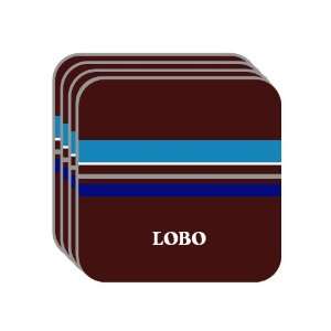 Personal Name Gift   LOBO Set of 4 Mini Mousepad Coasters (blue 