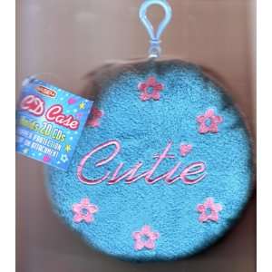  Plush Embroidered Blue CD Case Cutie (Holds 20 CDs 
