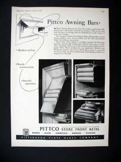 Pittco Store Front Metal Awning Bars 1949 print Ad  