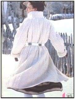 Snowqueen Aran Cabled Coat Pattern Raglan Sleeve 34 38  