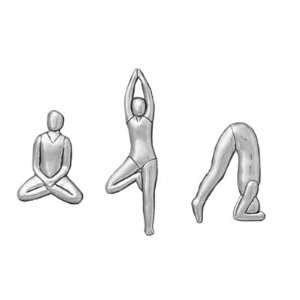  Yoga Pewter Magnet Set of 3 Basic Spirit