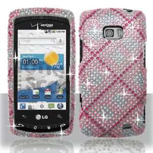  Premium   LG VS740/Ally Full Diamond Hot Pink Plaid Cover 