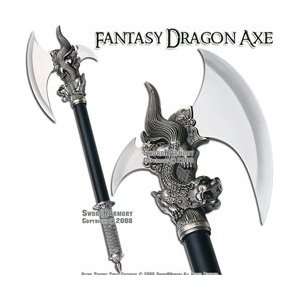   Dragon King Fantasy Medieval Battle Axe With Dagger: Sports & Outdoors