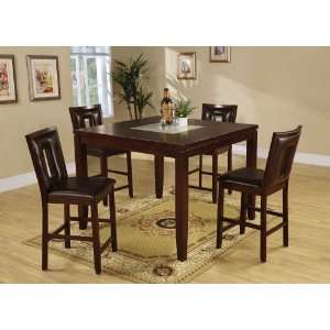   Counter Height Dining Set with Cracked Glass Inlay