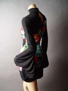   Avant Garde Batwing Sleeve Black Turtleneck Mini fp Dress S  