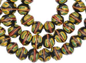 NICE AFRICAN KROBO bicone king POWDER GLASS TRADE BEADS  