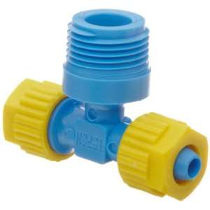  Compression Tube Fitting, Tee Adapter, Yellow/Blue, 5/16 Tube 