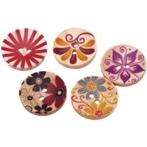  Fabscraps BE1 001 Hand Painted Wooden Buttons 100 Per 