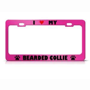 Bearded Collie Paw Love Heart Pet Dog Metal license plate 