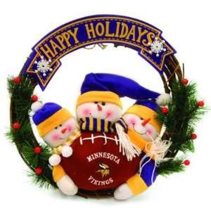  NFL Wreath 3 Snowmen   Minnesota Vikings