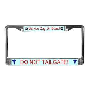  Service Dog On Board Dogs License Plate Frame by CafePress 