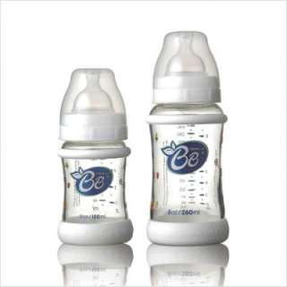 BabySafe 2 Piece Wide Glass Baby Bottles with Silicone Grips Set 01389 