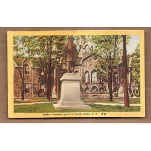  Postcard Beecher Monument Park Church Elmira New York 