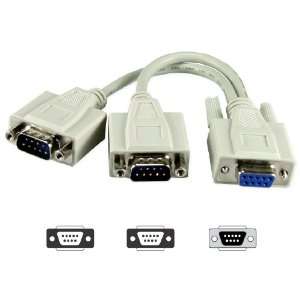  QVS 8 Serial DB9 Female to DB9 Male & Male Splitter Cable 