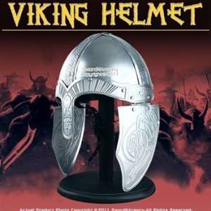  Medieval Viking Helmet with Helmet Liner and Stand Sports 