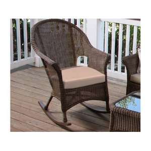  NorthCape International Naples Wicker Cushion Arm Rocker 