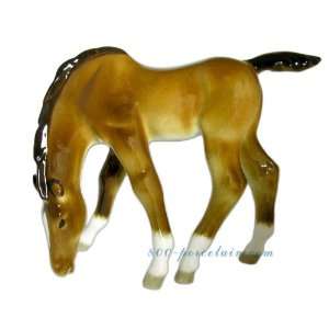 Lomonosov Porcelain Figurine Standing Brown Horse