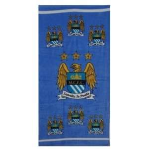 Manchester City Fc Crest Football Official Beach Towel:  