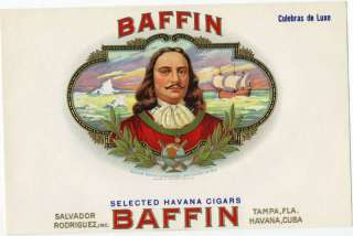 Explorer, Sailor & Hero William Baffin Cigar Label Art  