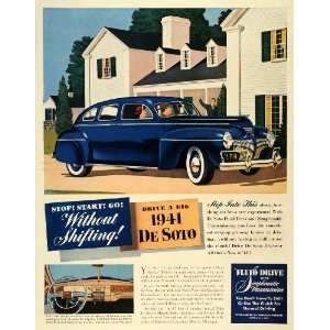 1941 Ad De Soto Chrysler Corp Stunning Blue Automobile Vintage Motor 