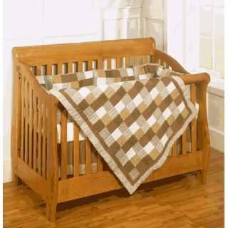   , Neutural Tones Patchwork, 4 piece crib quilt baby bedding set: Baby
