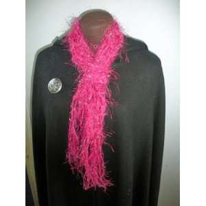    Delicate Lacey Hand Knit Pink Womens Scarf 