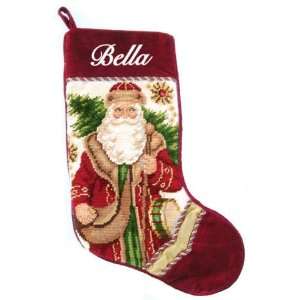  20 in. Needlepoint Antique Claus Christmas Stocking