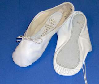   #201 White Leather Ballet Slipper , Jazz, Play, 50s Shoe  
