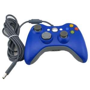  US BLUE WIRED CONTROLLER FOR XBOX 360 SYSTEM+PC WINDOWS 