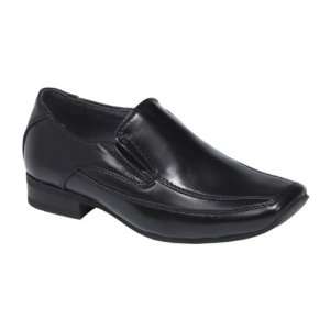 Black Leather Shoes for Kids Size 4   TKS Youth Boys Herman  Curved 