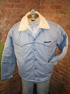 VTG 70s Bandag Tire/Swingster Jacket Western Cut Sherpa Lined 