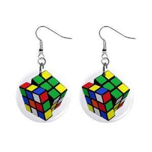  Twisted Rubiks Cube Rubik Dangle Earrings Jewelry 1 inch 