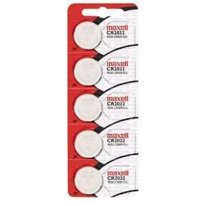  Maxell CR2032 Lithium Ion Coin Battery, 5pk Electronics