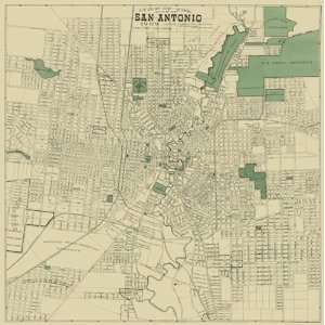    SAN ANTONIO TEXAS (TX/BEXAR COUNTY) MAP 1909