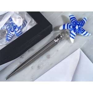   letter opener blue glass starfish (Set of 6): Health & Personal Care