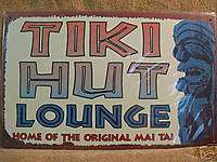 Tiki Hut Lounge Tin Metal Sign Decor Mai Tai Beach  