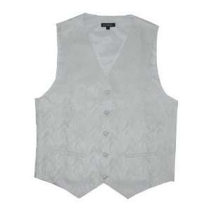  Brand New Landisun Tuxedo Silk Vest  White Paisley 75HV 