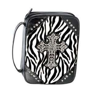    Black Zebra Print Bible Tote w/ Metal Cross: Home & Kitchen