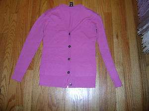THEORY pink cashmere cardigan w/ grey buttons  