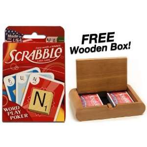  Scrabble Card Game. Plus FREE Wooden Box!: Toys & Games