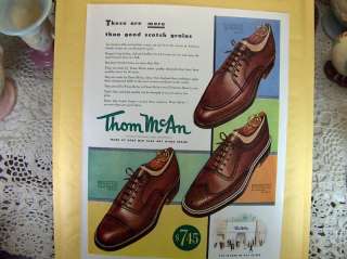 Vtg 1952 Ad Print Thom McAn Scotch Grain Men Shoes Stretcher Lace 