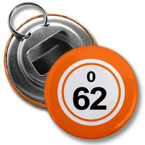 Creative Clam Bingo Ball O62 Sixty two Orange 2.25 Inch Button Style 