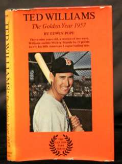 Ted Williams By Edwin Pope Biography HB/DJ Very Good  