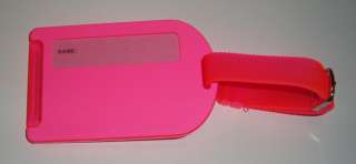 Lot of 2   Pink Neon Luggage Tags   NEW  Hard Plastic  