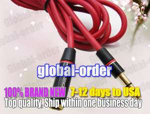 Red 3.5mm 1.3m Headphones Extension Audio cord Cable for Monster Beats 