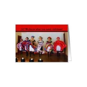   four   Old West Dance Hall Girls Birthday Card Card Toys & Games