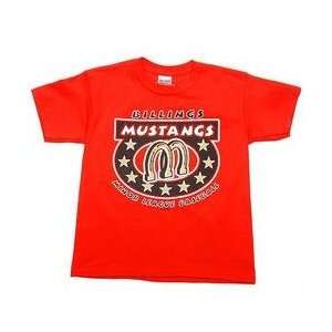 Billings Mustangs Youth Sintic Short Sleeve Tee by Bimm Ridder   Red 