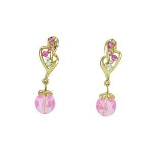  Crystal Billows Earrings (Pink) Jewelry
